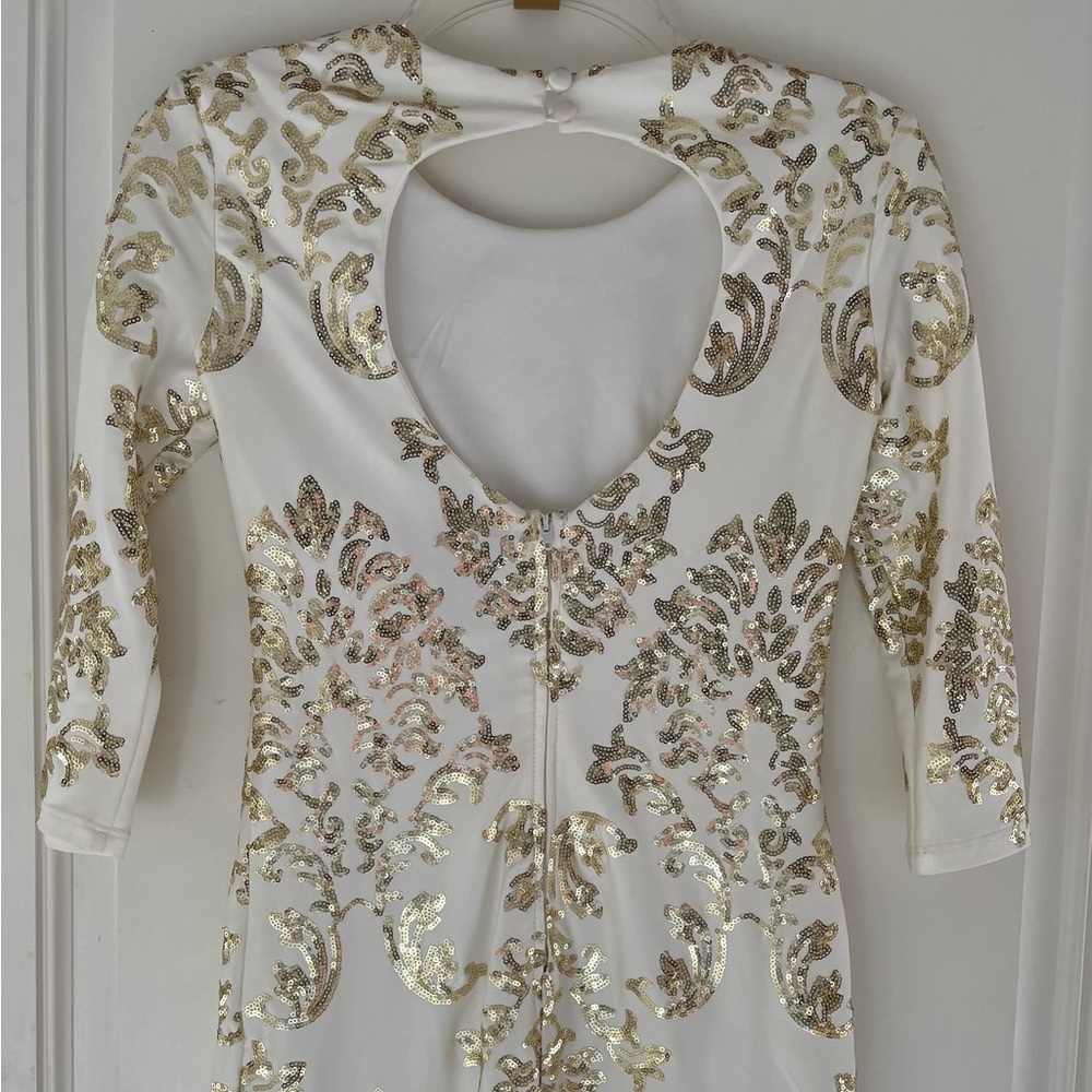 New B. DARLIN gold sequin embellished dress - Picture 6 of 7